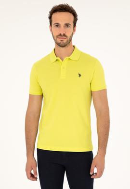 Erkek Slim Fit Polo Yaka Fıstık Yeşili Basic Tişört - 50279573271