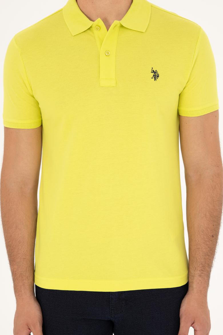 Erkek Slim Fit Polo Yaka Fıstık Yeşili Basic Tişört - 50279573271