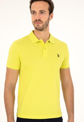 Erkek Slim Fit Polo Yaka Fıstık Yeşili Basic Tişört - 50279573271