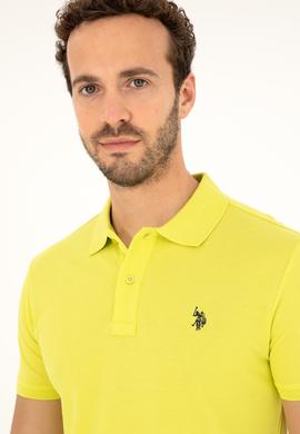 Erkek Slim Fit Polo Yaka Fıstık Yeşili Basic Tişört - 50279573271
