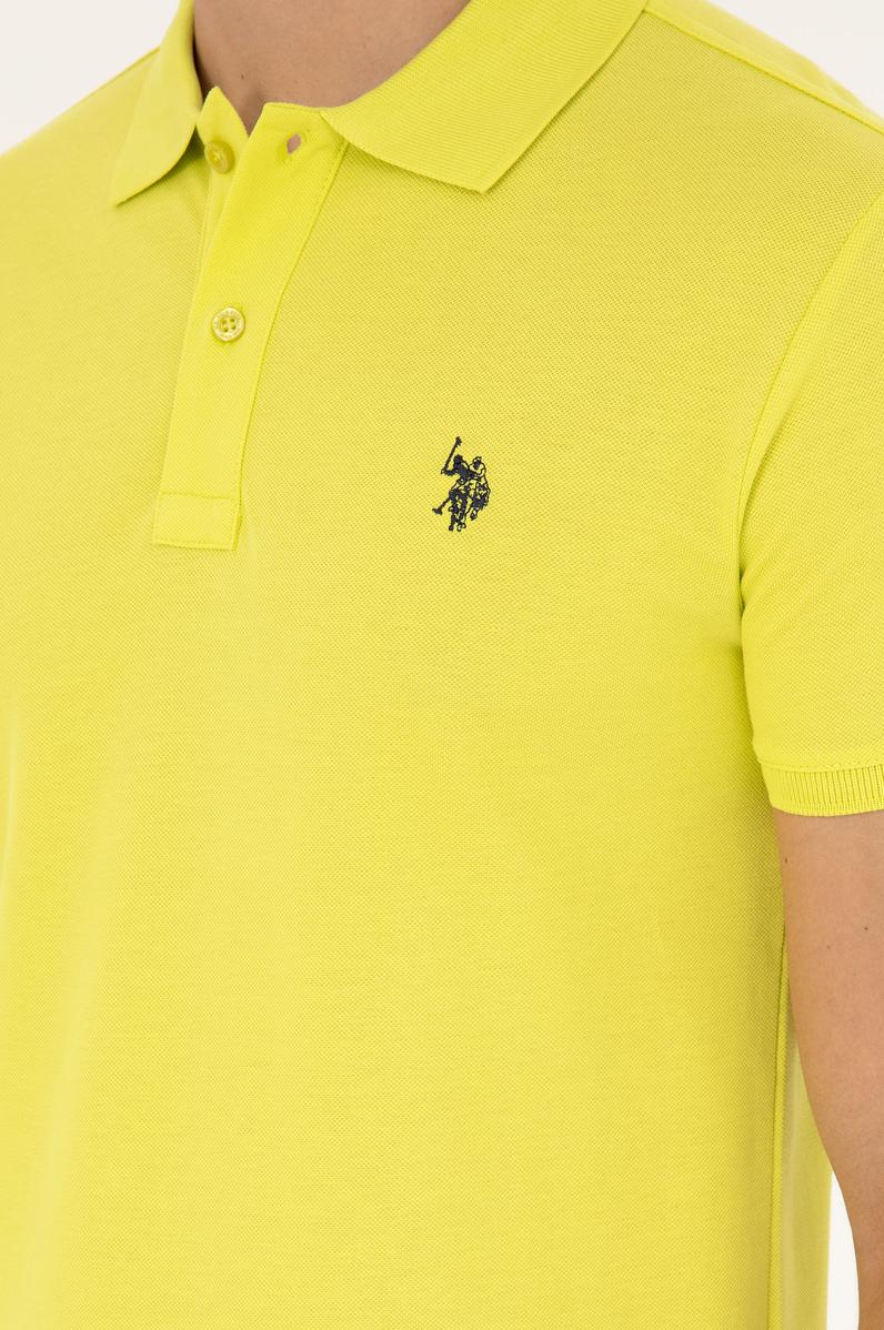 Erkek Slim Fit Polo Yaka Fıstık Yeşili Basic Tişört