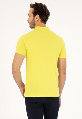 Erkek Slim Fit Polo Yaka Fıstık Yeşili Basic Tişört - 50279573271