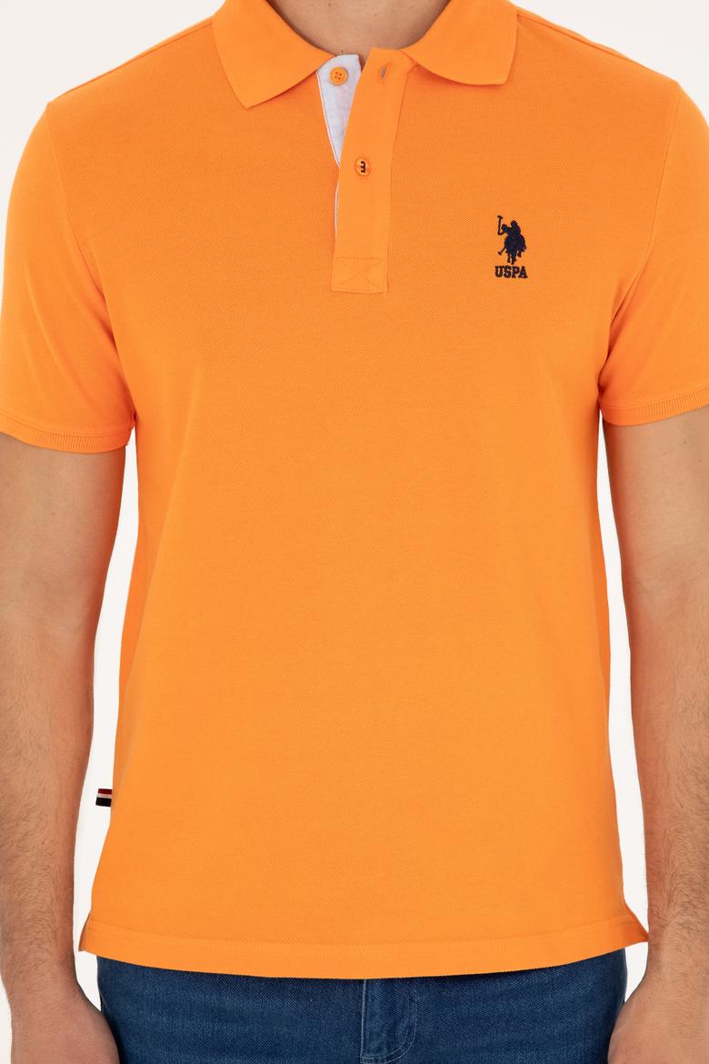 Erkek Regular Fit Polo Yaka Turuncu Basic Tişört - 50279611197