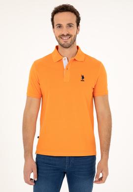 Erkek Regular Fit Polo Yaka Turuncu Basic Tişört - 50279611197