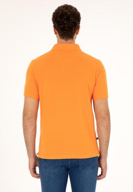 Erkek Regular Fit Polo Yaka Turuncu Basic Tişört - 50279611197