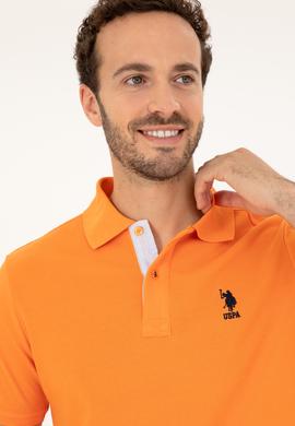 Erkek Regular Fit Polo Yaka Turuncu Basic Tişört - 50279611197