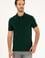 Erkek Slim Fit Polo Yaka Koyu Yeşil Basic Tişört
