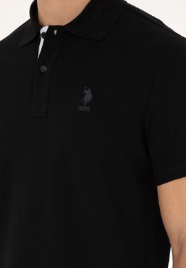 Erkek Regular Fit Polo Yaka Siyah Basic Tişört - 50279611018