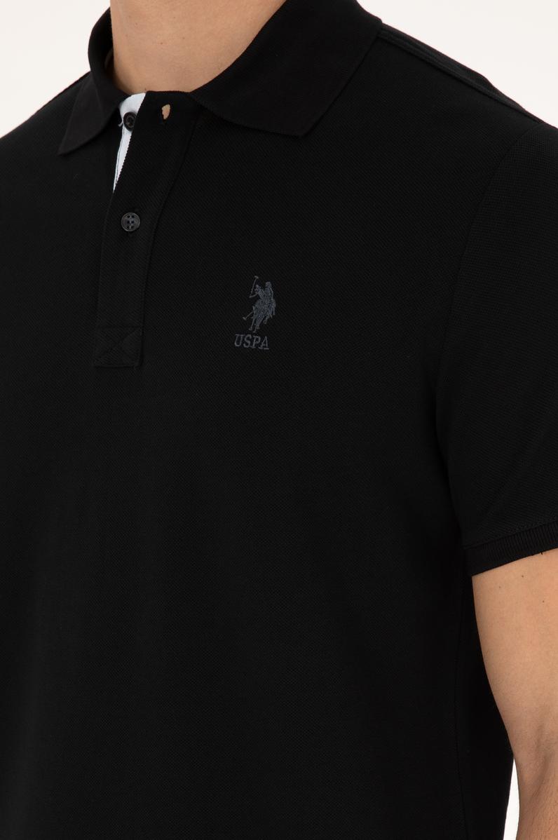 Erkek Regular Fit Polo Yaka Siyah Basic Tişört