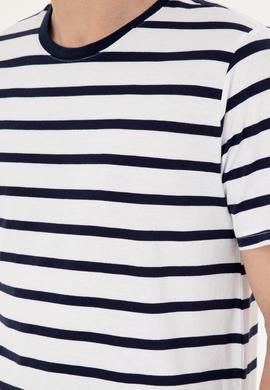 Erkek Regular Fit Bisiklet Yaka Beyaz Tişört - 50287043001