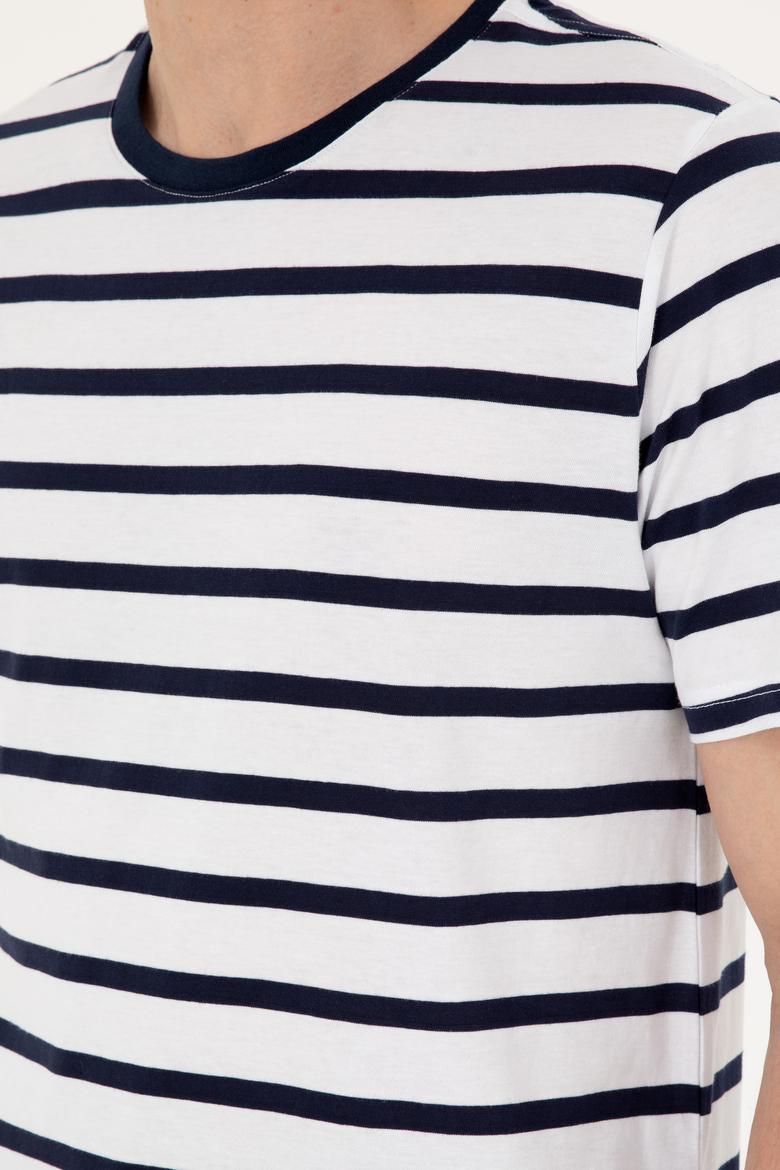 Erkek Regular Fit Bisiklet Yaka Beyaz Tişört - 50287043001