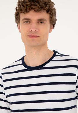 Erkek Regular Fit Bisiklet Yaka Beyaz Tişört - 50287043001