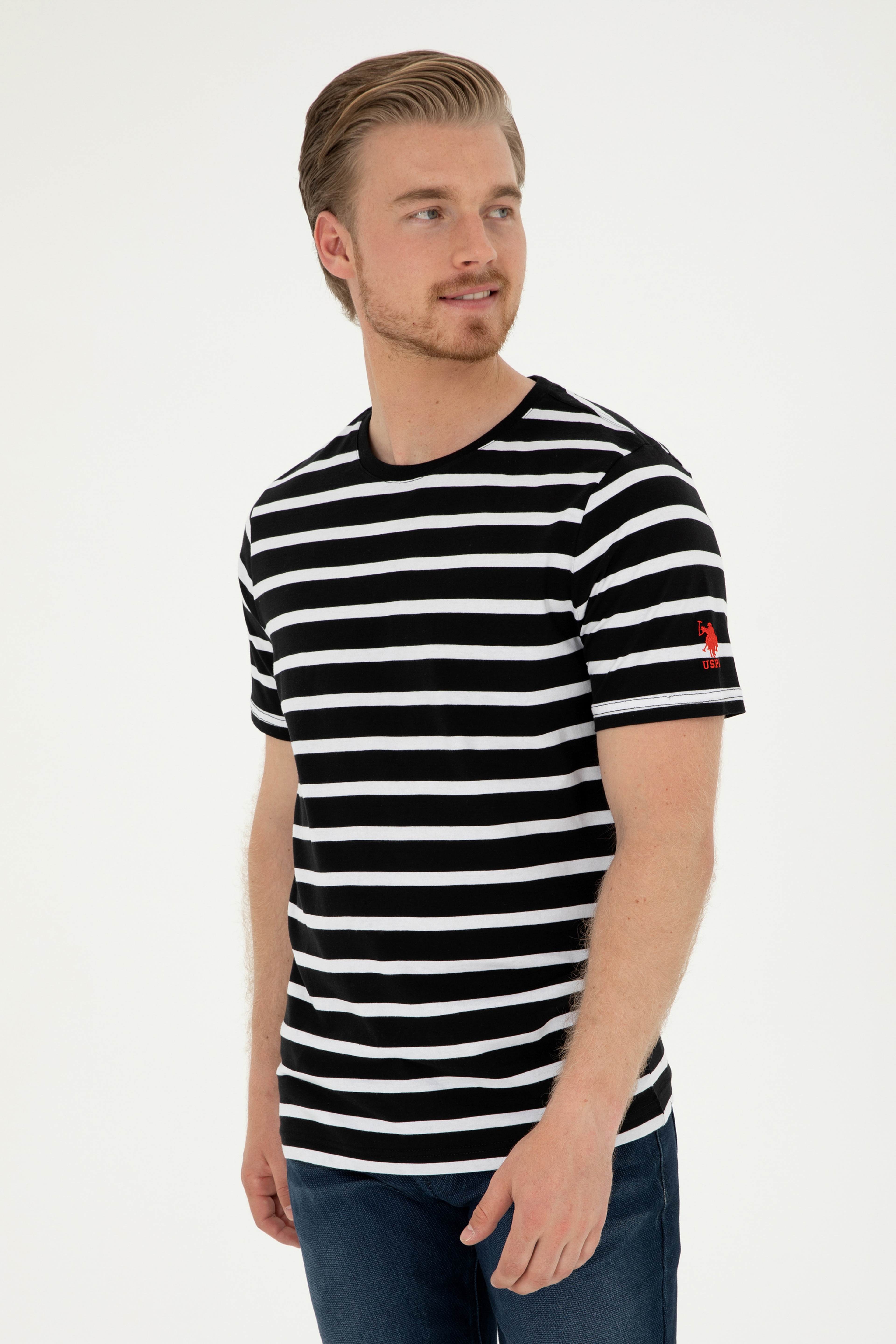 Erkek Regular Fit Bisiklet Yaka Siyah Tişört - Image 1