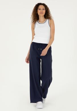 Kadın Lacivert Kanvas Pantolon - 50289449036