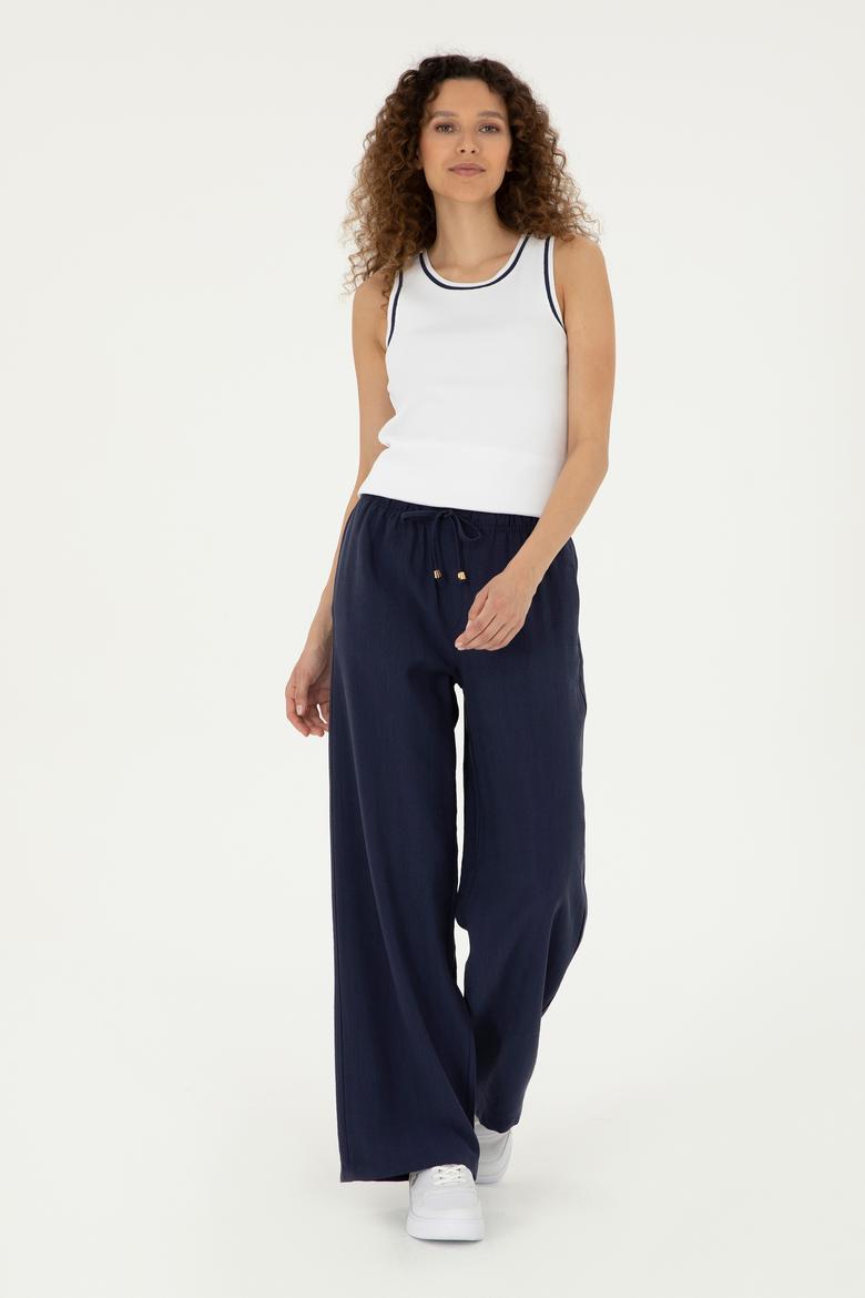 Kadın Lacivert Kanvas Pantolon - 50289449036