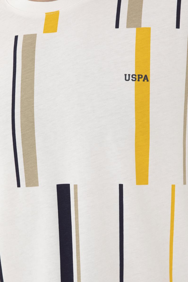 Erkek Comfort Fit Bisiklet Yaka Ekru Tişört