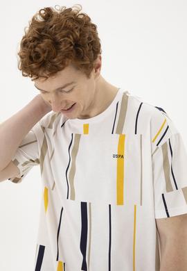 Erkek Comfort Fit Bisiklet Yaka Ekru Tişört - 50287040009