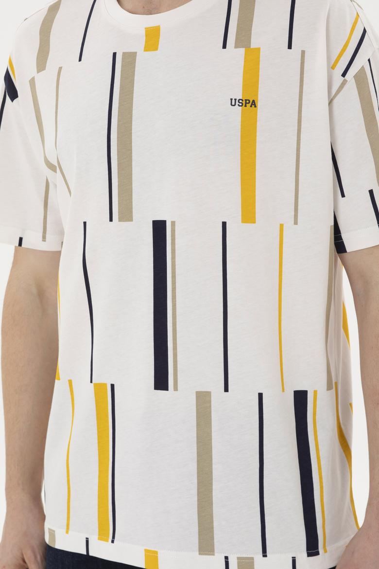 Erkek Comfort Fit Bisiklet Yaka Ekru Tişört - 50287040009