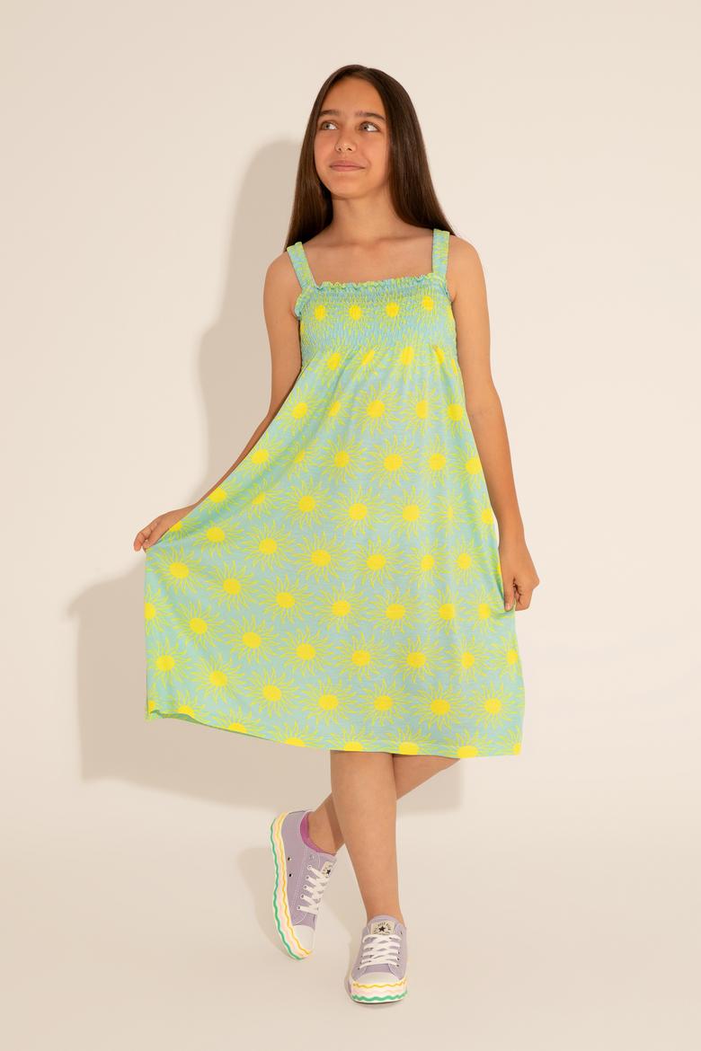 Kız Çocuk Mint Kolsuz Örme Elbise - 50288077005