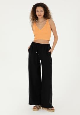 Kadın Siyah Kanvas Pantolon - 50289449047