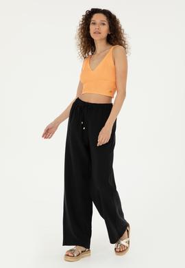 Kadın Siyah Kanvas Pantolon - 50289449047