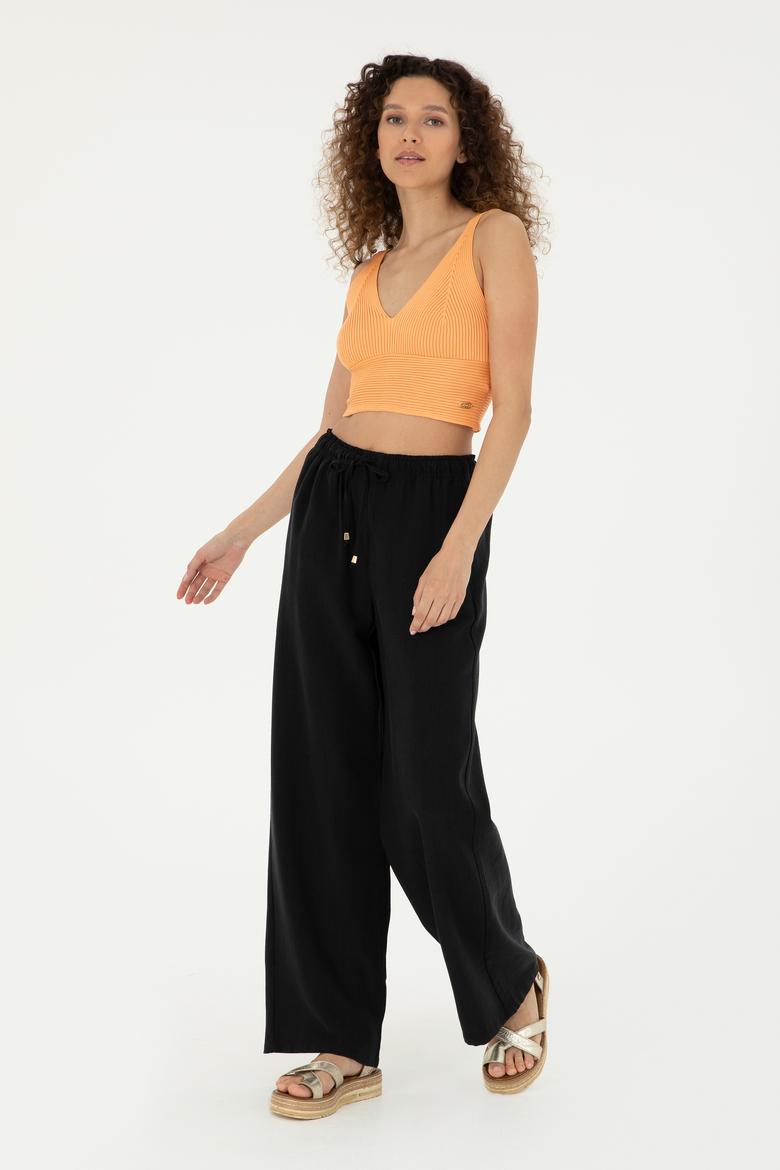 Kadın Siyah Kanvas Pantolon - 50289449047