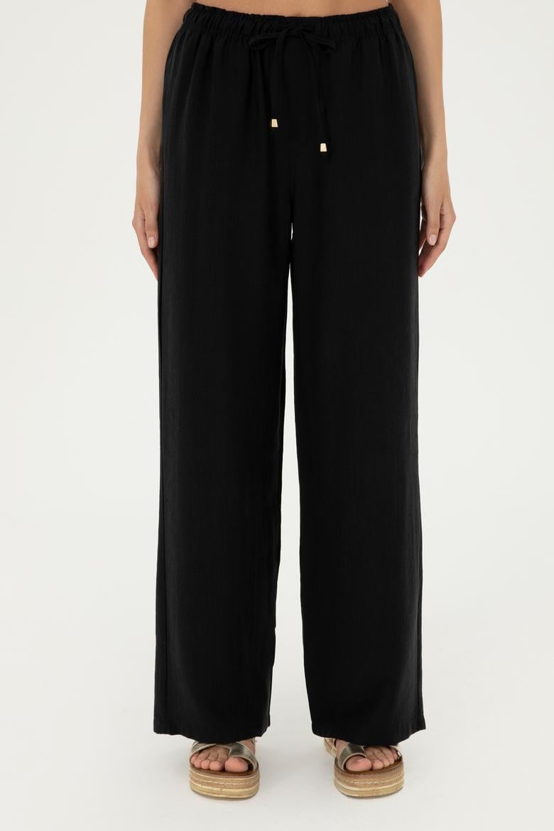 Kadın Siyah Kanvas Pantolon - 50289449047