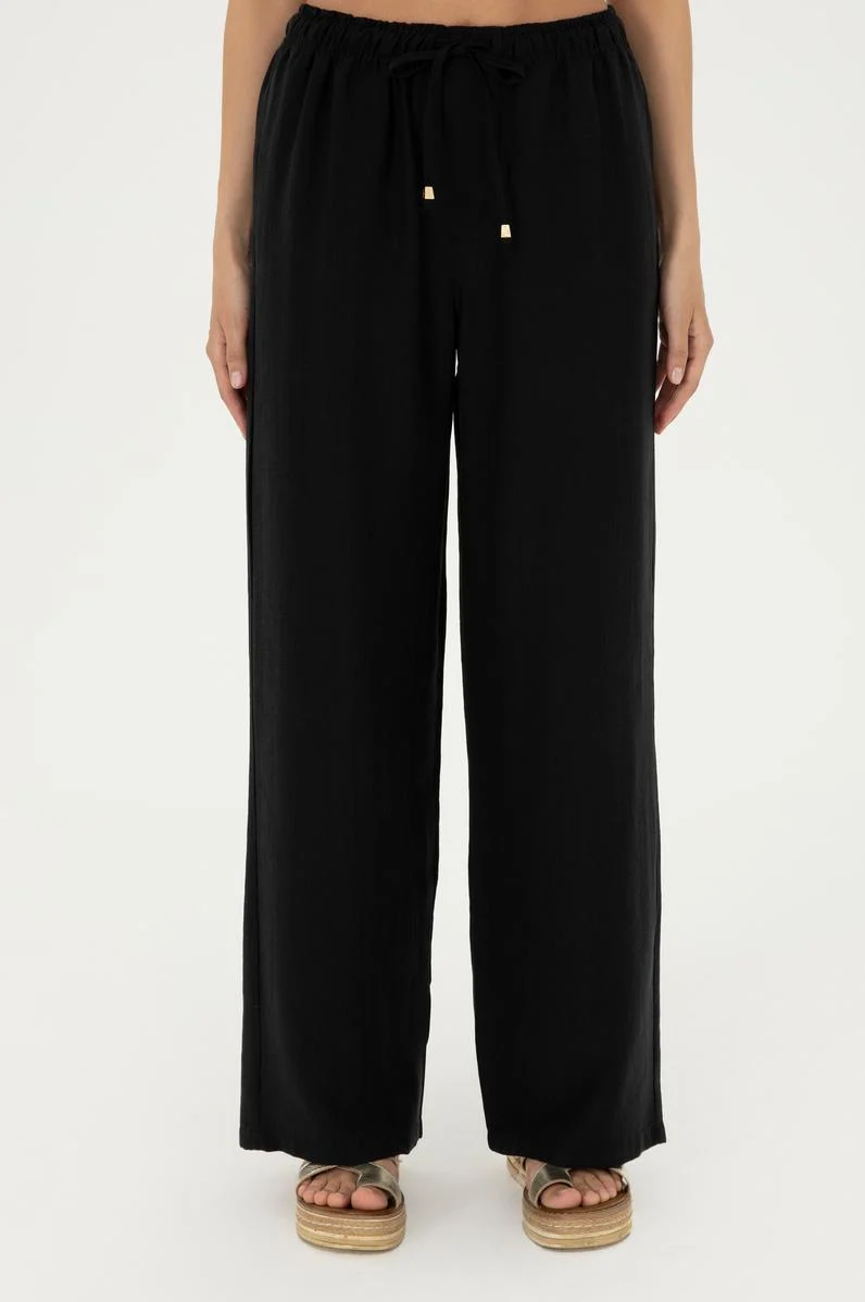 Kadın Siyah Kanvas Pantolon