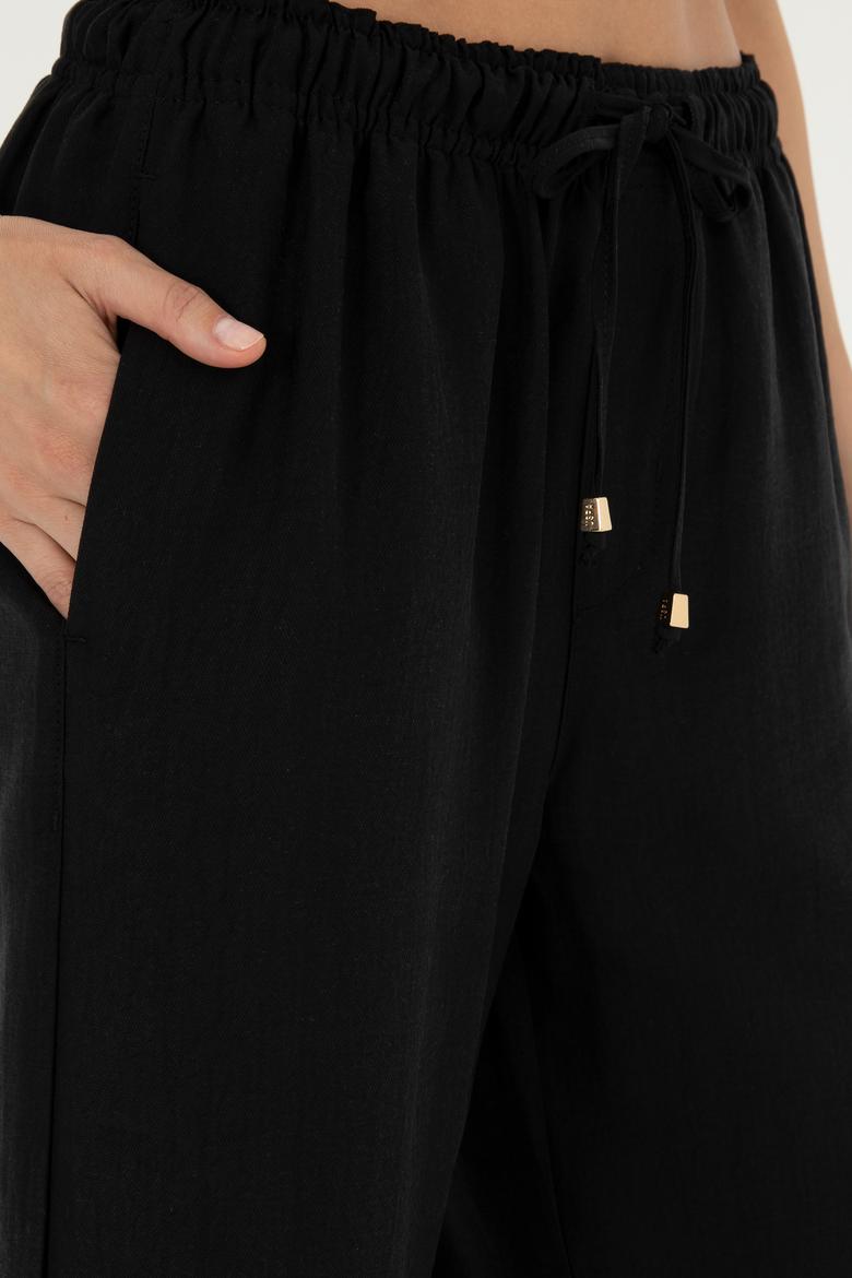 Kadın Siyah Kanvas Pantolon - 50289449047