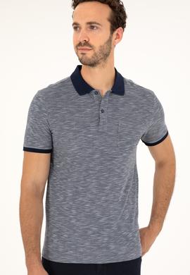 Erkek Slim Fit Polo Yaka Lacivert Tişört - 50279560068