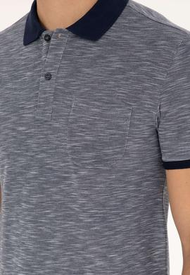 Erkek Slim Fit Polo Yaka Lacivert Tişört - 50279560068