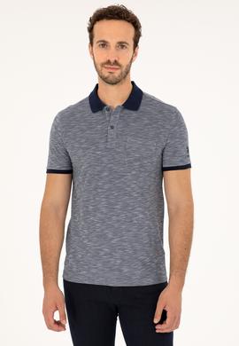Erkek Slim Fit Polo Yaka Lacivert Tişört - 50279560068