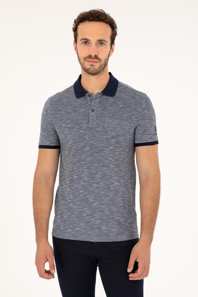Erkek Slim Fit Polo Yaka Lacivert Tişört