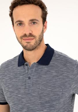 Erkek Slim Fit Polo Yaka Lacivert Tişört - 50279560068