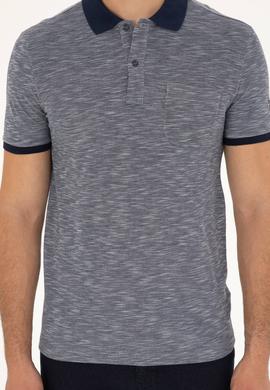 Erkek Slim Fit Polo Yaka Lacivert Tişört - 50279560068