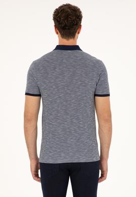 Erkek Slim Fit Polo Yaka Lacivert Tişört - 50279560068