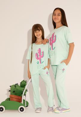 Kız Çocuk Su Yeşili Eşofman Altı - 50263516031