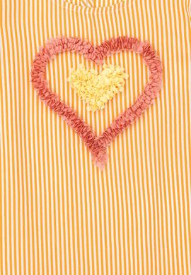 Kız Çocuk Turuncu Kısa Kol Dokuma Elbise - 50262719018