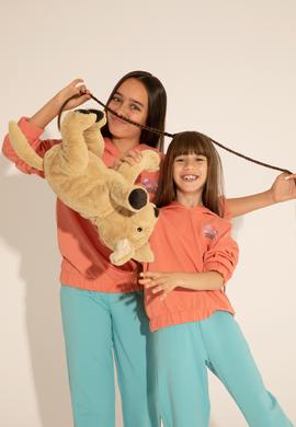 Kız Çocuk Somon Kapüşonlu Sweatshirt - 50276900021