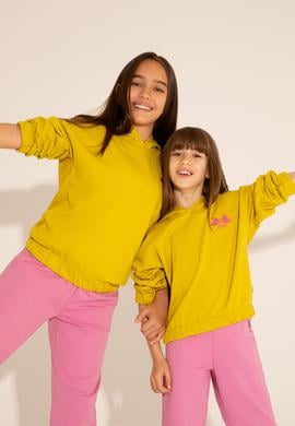 Kız Çocuk Fıstık Yeşili Kapüşonlu Sweatshirt - 50276900016