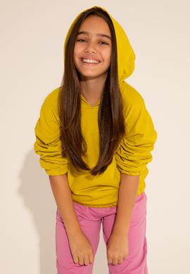 Kız Çocuk Fıstık Yeşili Kapüşonlu Sweatshirt - 50276900016