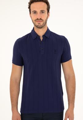 Erkek Slim Fit Polo Yaka Lacivert Tişört - 50282506008