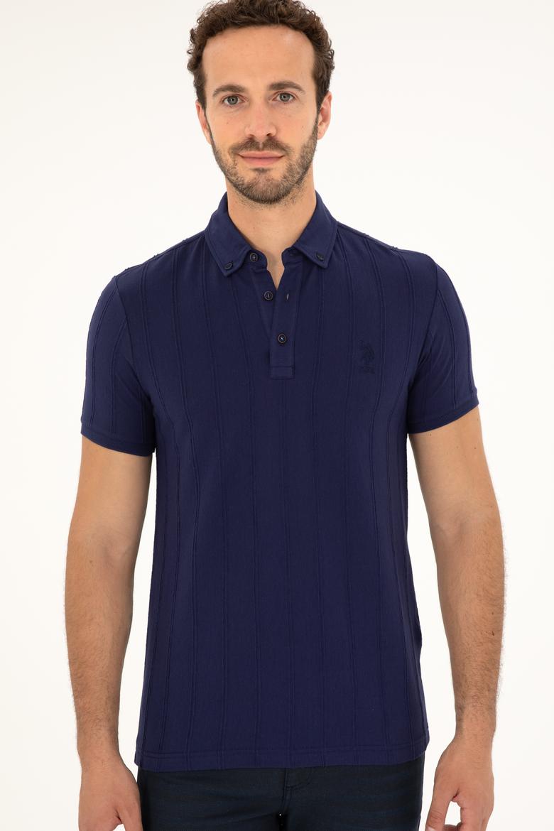 Erkek Slim Fit Polo Yaka Lacivert Tişört - 50282506008