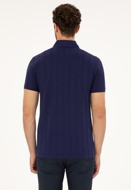 Erkek Slim Fit Polo Yaka Lacivert Tişört - 50282506008