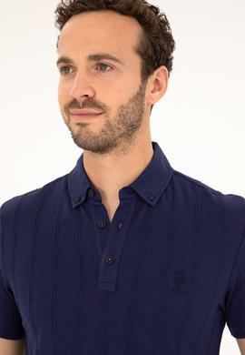 Erkek Slim Fit Polo Yaka Lacivert Tişört - 50282506008