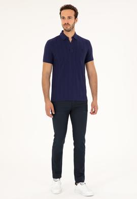 Erkek Slim Fit Polo Yaka Lacivert Tişört - 50282506008