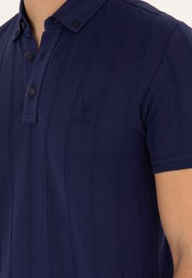 Erkek Slim Fit Polo Yaka Lacivert Tişört - 50282506008