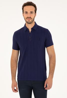 Erkek Slim Fit Polo Yaka Lacivert Tişört - 50282506008