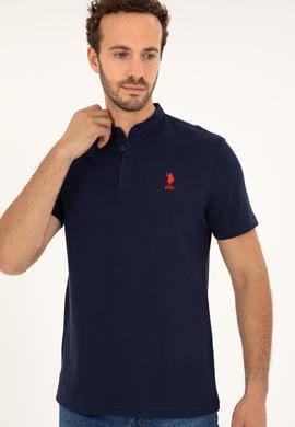 Erkek Regular Fit Hakim Yaka Lacivert Tişört - 50282858016