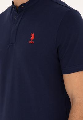 Erkek Regular Fit Hakim Yaka Lacivert Tişört - 50282858016